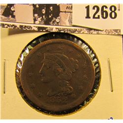 1268 . 1852 Braided Hair Large Cent
