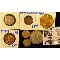 1294 . Two Tokens With Horses Out To Pasture! This lot Includes a German Spiel Marke with With child