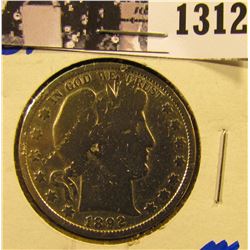 1312 . 1892 P Barber Half Dollar