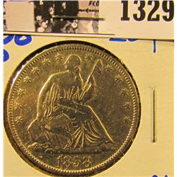 1329 . 1858-O Seated Half Dollar.  All The Letters In Liberty Are Visible