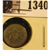 Image 1 : 1340 . 1852 Silver Three Cent Piece