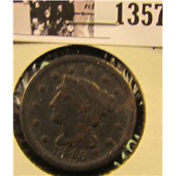 1357 . 1848 Braided Hair Large Cent