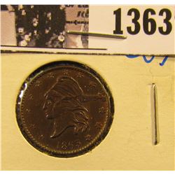 1363 . 1863 Civil War Token with a rotated everse mint error.
