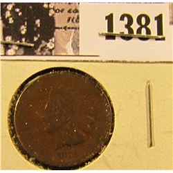 1381 . 1873 Semi Key Date Indian Penny