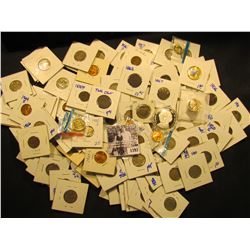 1393 . Big Bag Of Coins Includes Buffalo Nickels, Indian Head Pennies, Wheat Pennies, Medals, Two Ce