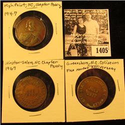 1405 . (3) North Carolina Tokens: High Point, NC 1947 Chapter Penny, Winston-Salem, N.C. 1967 Chapte