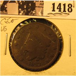 1418 . 1827 U.S. Large Cent, VG.