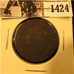 1424 . 1833 U.S. Large Cent, VG. Couple of rim ticks.
