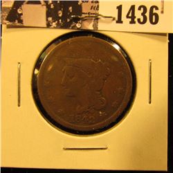 1436 . 1842 U.S. Large Cent, Very Good.
