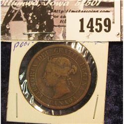 1459 . 1881H??? Poor Date Canada Large Cent.