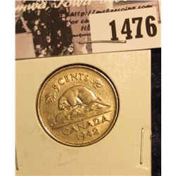 1476 . 1942 Canada Nickel EF-AU.