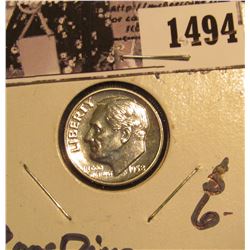 1494 . 1958 P Proof Silver Roosevelt Dime, lightly toned.