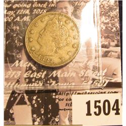 1504 . 1883 No Cents U.S. Liberty “V” Nickel. VF.