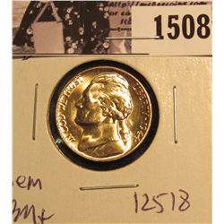 1508 . 1944 D Jefferson Nickel, Brilliant Uncirculated with 5 steps.