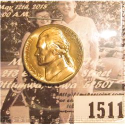 1511 . 1949 D Jefferson Nickel. Gem BU, lightly toned.