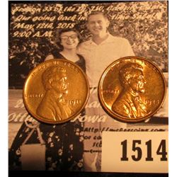 1514 . 1911 P EF & 1928 P Gem BU Lincoln Cents, both with small carbon spots.