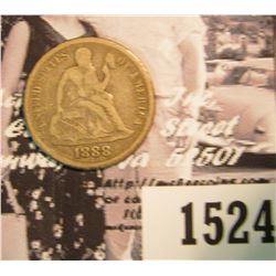 1524 . 1888 P U.S. Seated Liberty Dime, VG.