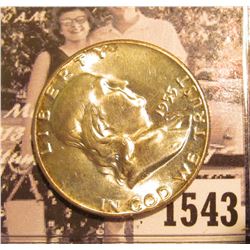 1543 . 1955 P Franklin Half Dollar, Brilliant Uncirculated.