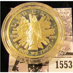 1553 . 1989 S Bicentennial of the Congress Proof Silver Dollar, encapsulated.