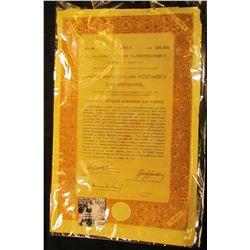 1558 . “Magyar Kiralyi Allami Penztarjegy 2.000 Koronarol” 1916 era Government Bond from Hungary wit