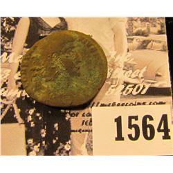 1564 . Emperor Constantius II,Roman Emperor from 337 to 361 AD. Copper follis. Reverse soldier appea
