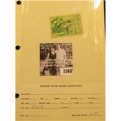 1568 . 1949 RW16 U.S. Department of the Interior Federal Migratory Waterfowl Stamp. Signed.