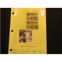 1572 . 1958 RW25 attached Pair of U.S. Department of the Interior Federal Migratory Waterfowl Stamps
