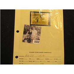 1573 . 1972 RW39 U.S. Department of the Interior Federal Migratory Waterfowl Stamp. Unused, not sign