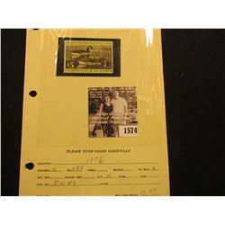 1574 . 1976 RW43 U.S. Department of the Interior Federal Migratory Waterfowl Stamp. Unused, not sign
