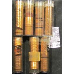 1600 . (7) partial rolls of 1959 P BU Lincoln Cents, all are about ¾ full.