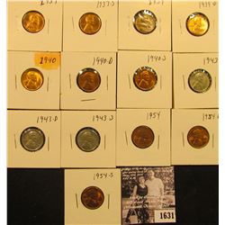 1631 . 1937P, S, 39P, D,.40P, D, S, 43P, D, S, 54P, D, & S  Lincoln Cents all grading from Brown Unc