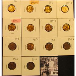 1639 . 1940P, D, 41P, D, S, 54P, D, S, 55P, S, 64P, D, 65P, & 66P Lincoln Cents all grading from Bro