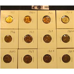 1658 . 1937P, 55S, 64P, D, 66P, 67P, 68P, D, S, 69P, D, & S Lincoln Cents all grading from Brown Unc