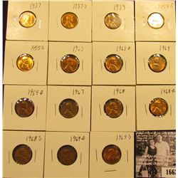 1662 . 1937P, S, 39P, 54S, 55S, 63P, D, 64P, D, 67P, 68P, D, S, 69D, & S Lincoln Cents all grading f