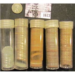 1673 . (201) 1943 Old World War II Steel Cents in plastic tubes.