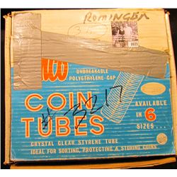 1675 . (64) Full & partially full tubes of Lincoln Cents in a 50-Roll Stock box. Includes such dates