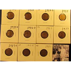 1717 . 1909P F+, 14P VF, 14S VG, 15P VG, D Good, 16D G, S Good, 17P Good, 17D G, 17S VF, & 18S VG Li