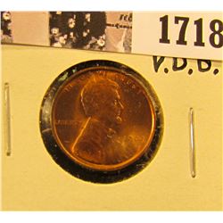 1718 . 1909 P VDB Lincoln Cent, Mostly Red MS65.