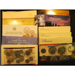 1725 . 1975, 76, 77, 86, 89, 91, 92, & 2008 U.S. Mint Sets, all original as issued. (Total of $32.56
