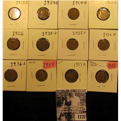 1737 . 1921S Fine, 24D Fine, 25D Good, S VG, 26P VG, 35D Fine, S VG, 36D VG, S Fine, 37P AU, D EF, &