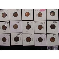1739 . 1927D, S, 28P, D, S, 29P, D, S, 35D, 37P, D, S, 39P, D, & 40P Lincoln Cents, grades from Good