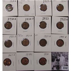 1741 . 1928D, 29P, S, 31P, D, S, 33P, D, 35D, 37P, D, S, 39D, 45D, 47D, 48S, & 50P Lincoln Cents, gr