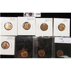 1744 . 1937P, D, S, 50P, 55S, 60P LD, 62P, & 70S Lincoln Cents, all Red BU to Superb Gem BU.