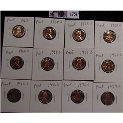 1751 . 1963P, (4) 68S, 69S, 71S, 72S, 75S, (2) 76S, & 79S Proof Lincoln Cents.