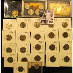 1763 . Two-piece & Four-piece Westward Journey Nickel Sets, BU; (20) Carded BU Jefferson Nickels; 19