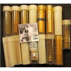 1766 . (15) Partial & Full Rolls of Lincoln Cents in plastic tubes, most appear to be BU Memorials, 