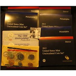1781 . 1990, (2) 1998, 2011, & (2) 2012 U.S. Mint Sets. All original as issued. (Total face value $4