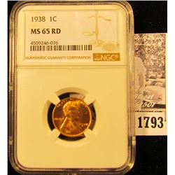 1793 . 1938 P Lincoln Cent NGC slabbed MS65 RD.