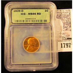 1797 . 1939 D Lincoln Cent ICG slabbed MS66 RD