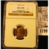 Image 1 : 1799 . 1941 S Lincoln Cent NGC slabbed MS66 RD.
